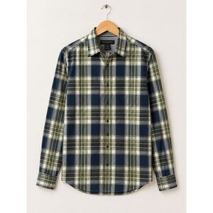 Banana Republic Plaid Button-Down Shirt | Men's Medium (15–15½) | Green & Navy